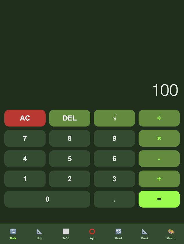 ESP32 Calculator — Actual project interface